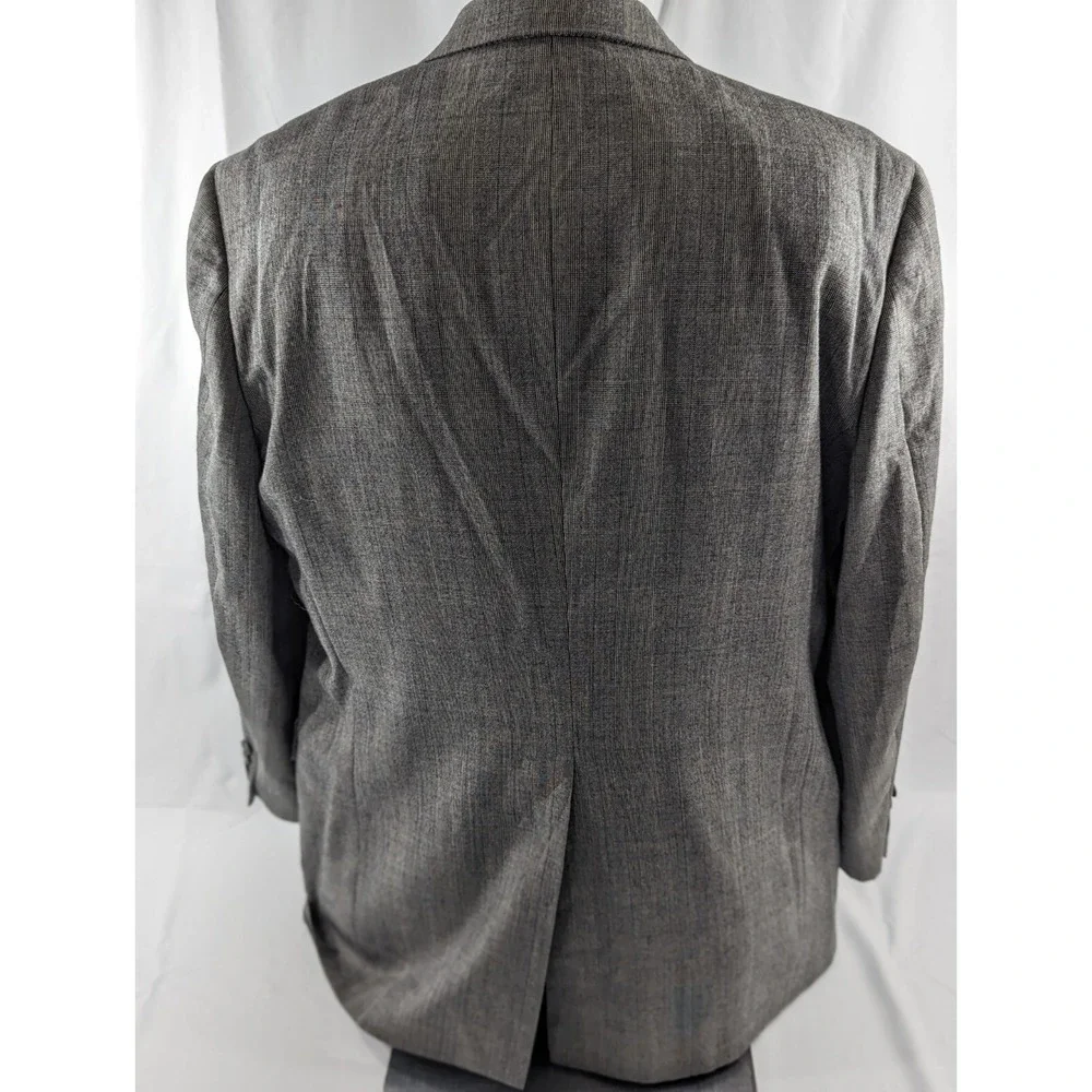 Hart Schaffner‎ Marx Wool Blazer Suit Jacket Gray Subtle Glenn Check  44R EUC